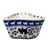 Bowl, Heart-Shaped, Deep, 6" in "Cat Tracks" by Ceramika Artystyczna | A081-1771