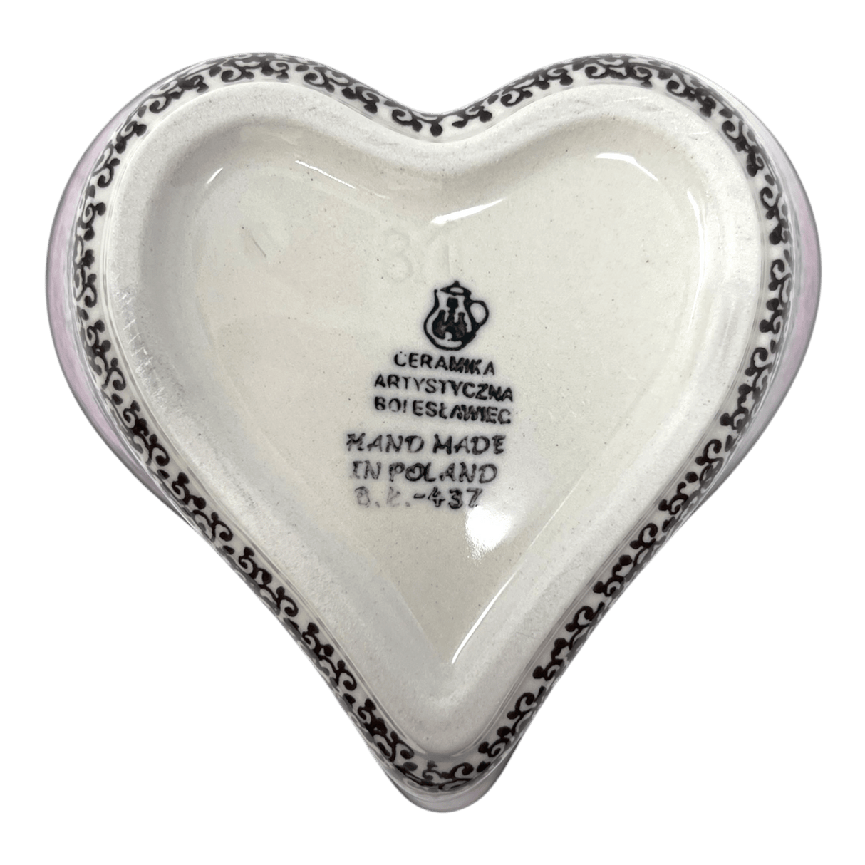 Bowl, Heart-Shaped, Deep, 6" in "Coral Fans" by Ceramika Artystyczna | A081-2199X