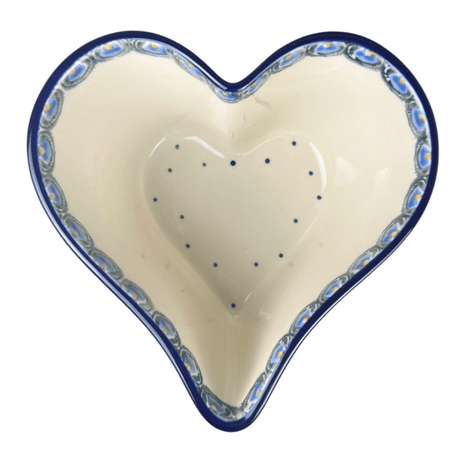 Bowl, Heart-Shaped, Deep, 6" in "Peacock Plume" by Ceramika Artystyczna | A081-2218x