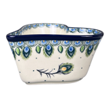 Bowl, Heart-Shaped, Deep, 6" in "Peacock Plume" by Ceramika Artystyczna | A081-2218x