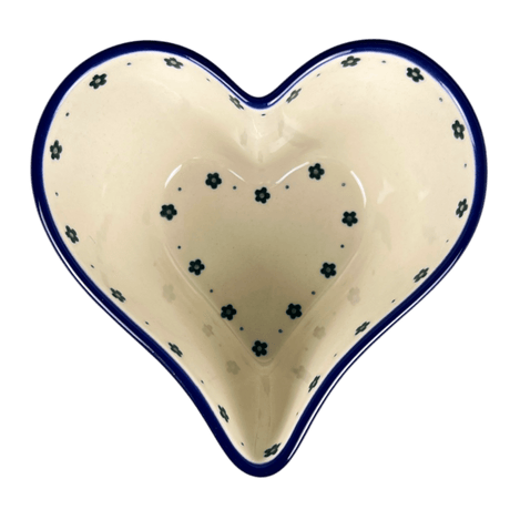 Bowl, Heart-Shaped, Deep, 6" in "Emerald Hearts" by Ceramika Artystyczna | A081-2450X
