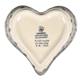 Bowl, Heart-Shaped, Deep, 6" in "Emerald Hearts" by Ceramika Artystyczna | A081-2450X