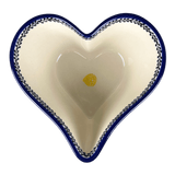 Bowl, Heart-Shaped, Deep, 6" in "Lemons and Leaves" by Ceramika Artystyczna | A081-2749X