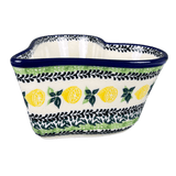 Bowl, Heart-Shaped, Deep, 6" in "Lemons and Leaves" by Ceramika Artystyczna | A081-2749X