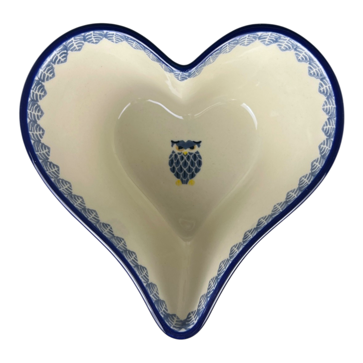 Bowl, Heart-Shaped, Deep, 6" in "Lone Owl" by Ceramika Artystyczna | A081-3326X
