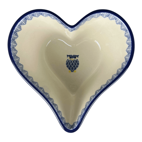 Bowl, Heart-Shaped, Deep, 6" in "Lone Owl" by Ceramika Artystyczna | A081-3326X