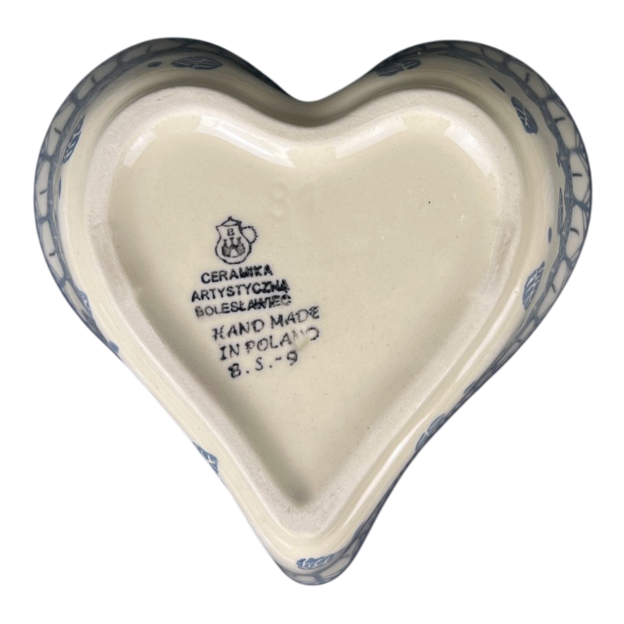 Bowl, Heart-Shaped, Deep, 6" in "Lone Owl" by Ceramika Artystyczna | A081-3326X