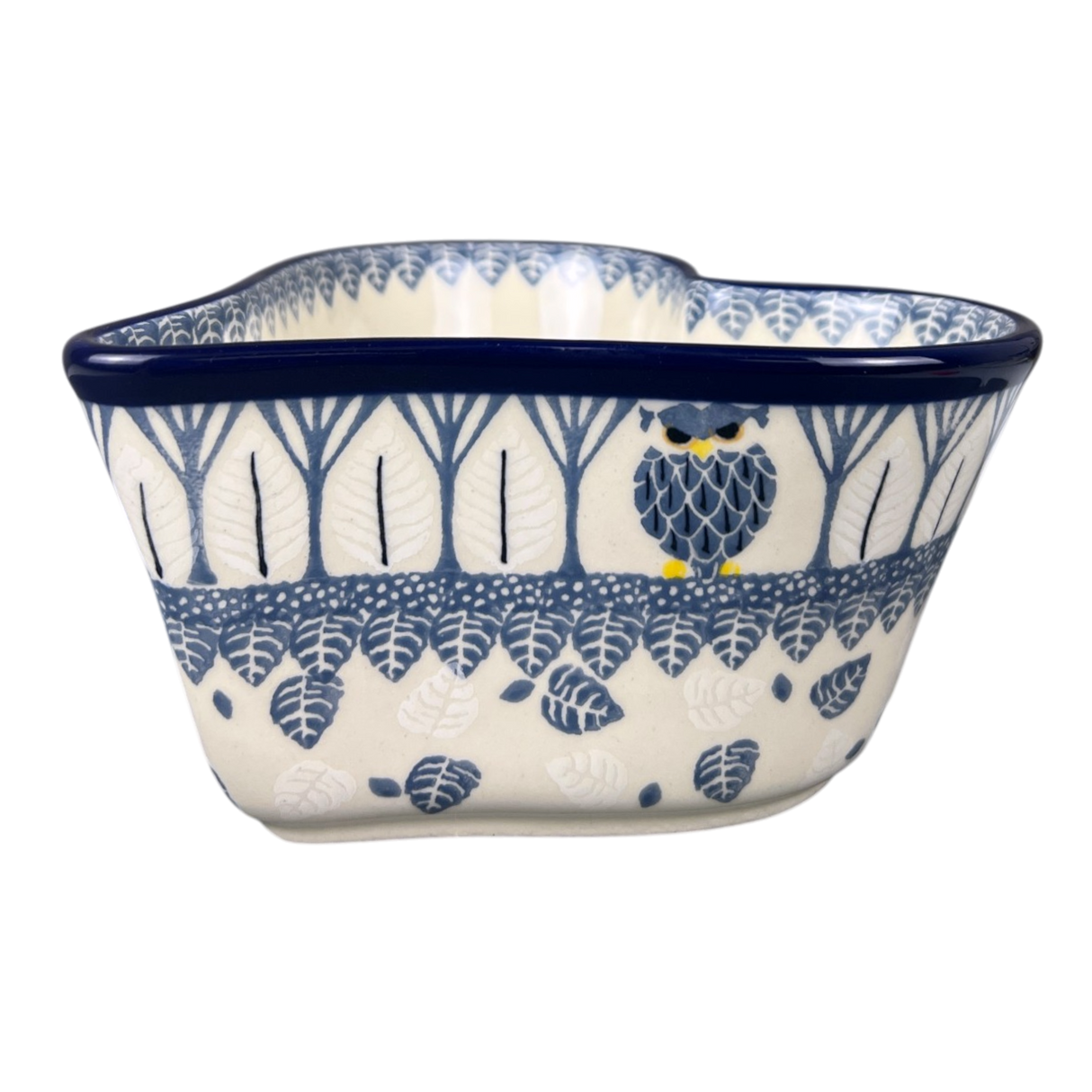 Bowl, Heart-Shaped, Deep, 6" in "Lone Owl" by Ceramika Artystyczna | A081-3326X