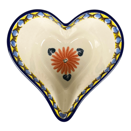 Bowl, Heart-Shaped, Deep, 6" in "Regal Roosters" by Ceramika Artystyczna | A081-U2617