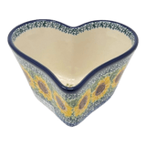 Bowl, Heart-Shaped, Deep, 6" in "Sunflowers" by Ceramika Artystyczna | A081-U4739
