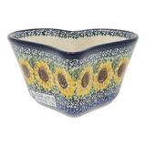 Bowl, Heart-Shaped, Deep, 6" in "Sunflowers" by Ceramika Artystyczna | A081-U4739