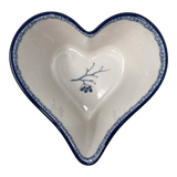 Bowl, Heart-Shaped, Deep, 6" in "Bullfinch on Blue" by Ceramika Artystyczna | A081-U4830