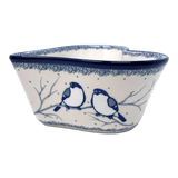 Bowl, Heart-Shaped, Deep, 6" in "Bullfinch on Blue" by Ceramika Artystyczna | A081-U4830