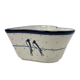 Bowl, Heart-Shaped, Deep, 6" in "Birds on a Wire" by Ceramika Artystyczna | A081-U4831