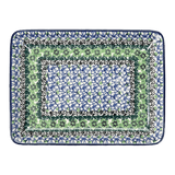 Tray, 9.5" x 7" in "Ring of Green" by Ceramika Artystyczna | A111-1479X