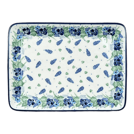 Tray, 9.5" x 7" in "Hyacinth in the Wind" by Ceramika Artystyczna | A111-2037X