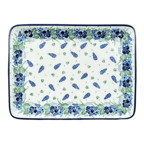 Polish Pottery CA 9.5" x 7" Tray (Hyacinth in the Wind) | A111-2037X Additional Image at PolishPotteryOutlet.com
