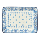 Tray, 9.5" x 7" in "Pansy Blues" by Ceramika Artystyczna | A111-2346X