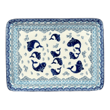 Tray, 9.5" x 7" in "Koi Pond" by Ceramika Artystyczna | A111-2372X