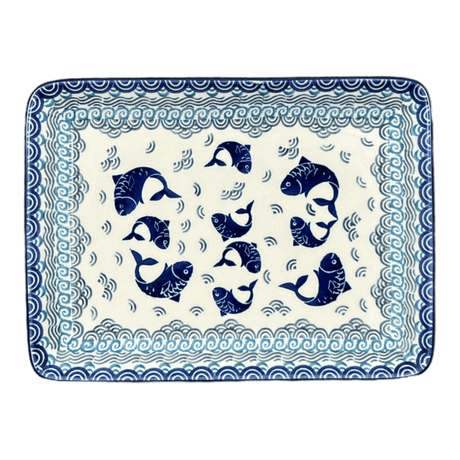 Tray, 9.5" x 7" in "Koi Pond" by Ceramika Artystyczna | A111-2372X