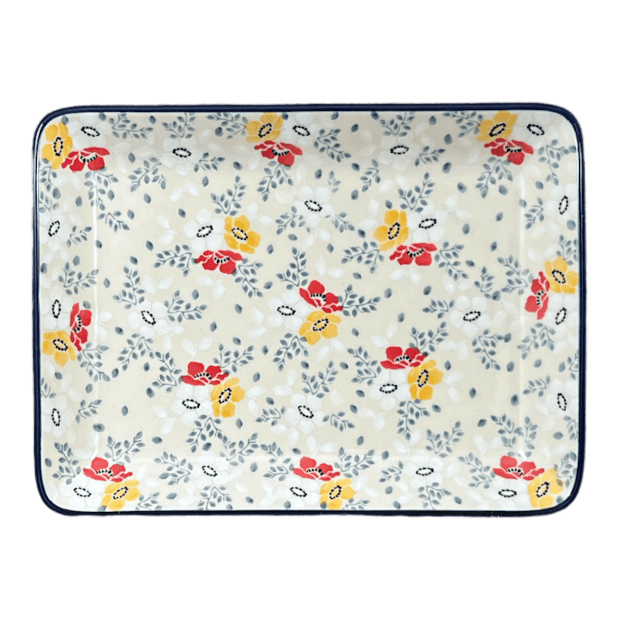 Tray, 9.5" x 7" in "Soft Bouquet" by Ceramika Artystyczna | A111-2378X