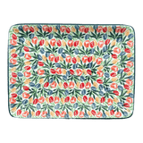 Tray, 9.5" x 7" in "Tulip Burst" by Ceramika Artystyczna | A111-U4226