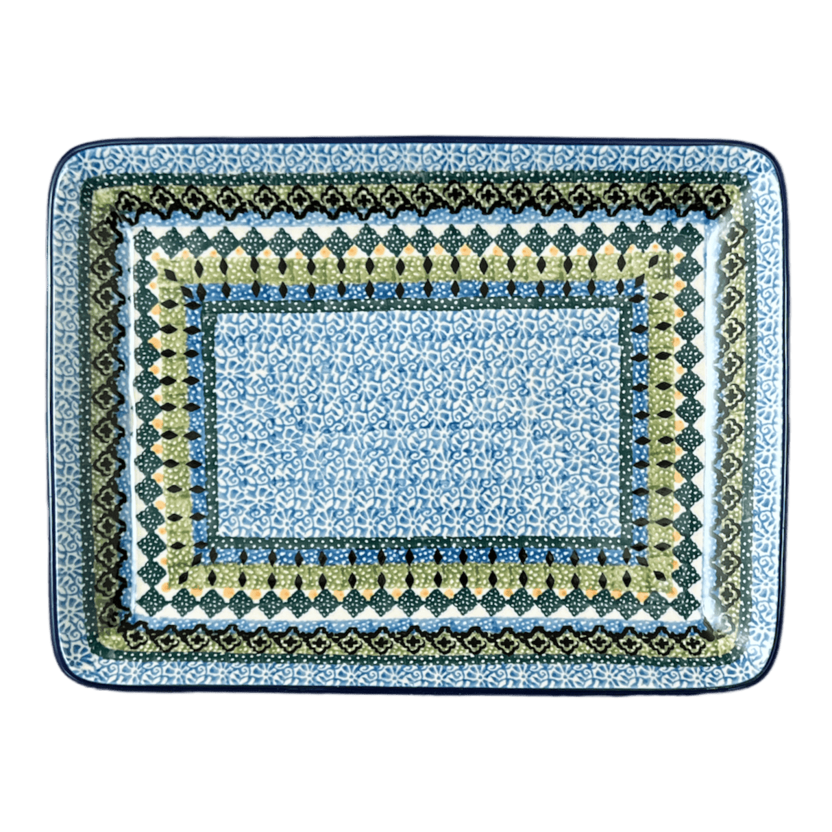 Tray, 9.5" x 7" in "Aztec Blues" by Ceramika Artystyczna | A111-U4428