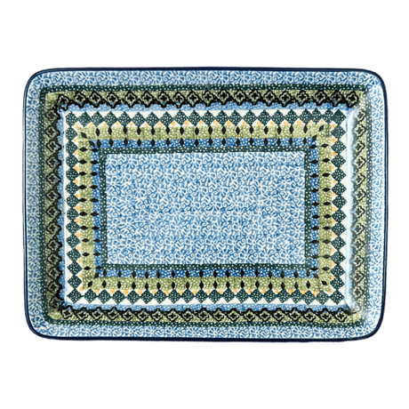 Tray, 9.5" x 7" in "Aztec Blues" by Ceramika Artystyczna | A111-U4428