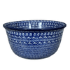 Polish Pottery CA Deep 10.5" Bowl (Wavy Blues) | A113-905X at PolishPotteryOutlet.com