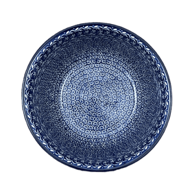 Polish Pottery CA Deep 10.5" Bowl (Wavy Blues) | A113-905X Additional Image at PolishPotteryOutlet.com