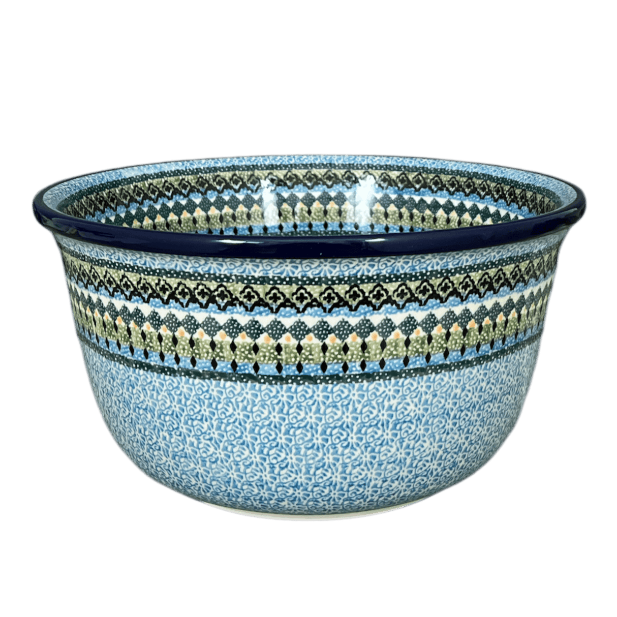 Bowl, Round, Deep, 10.5" in "Aztec Blues" by Ceramika Artystyczna | A113-U4428