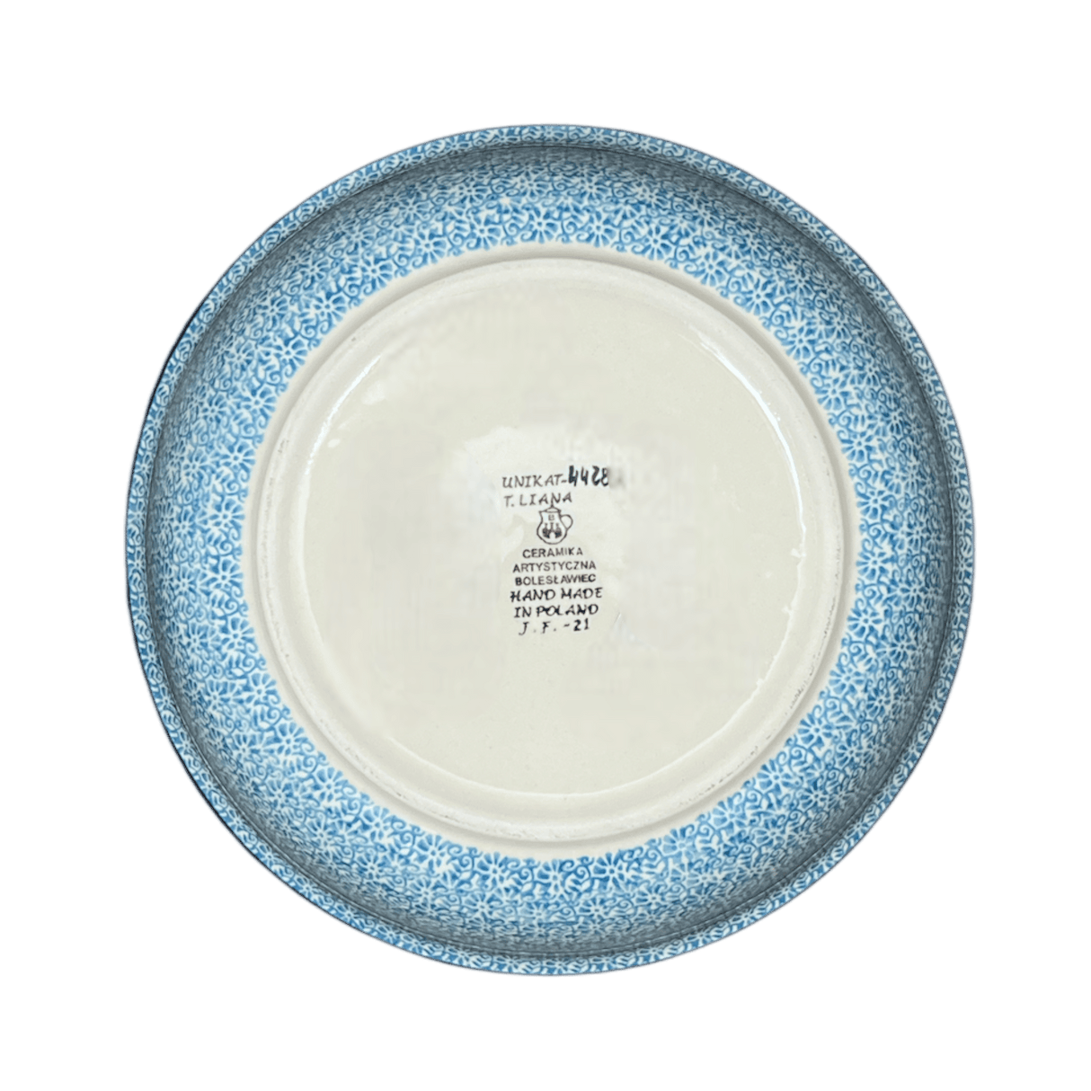 Bowl, Round, Deep, 10.5" in "Aztec Blues" by Ceramika Artystyczna | A113-U4428