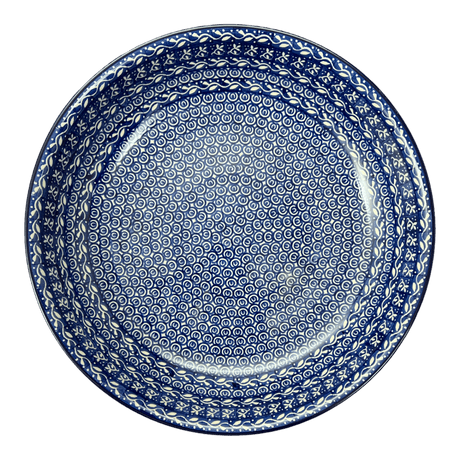 Bowl, Round, Shallow, 12.75" Wide in "Wavy Blues" by Ceramika Artystyczna | A115-905X