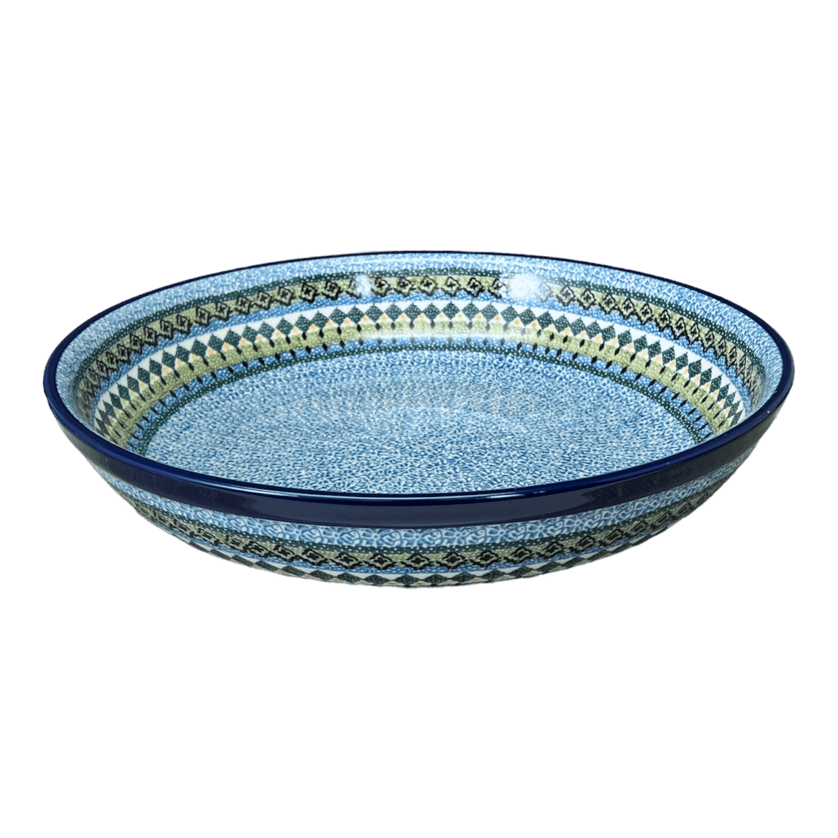 Bowl, Round, Shallow, 12.75" Wide in "Aztec Blues" by Ceramika Artystyczna | A115-U4428