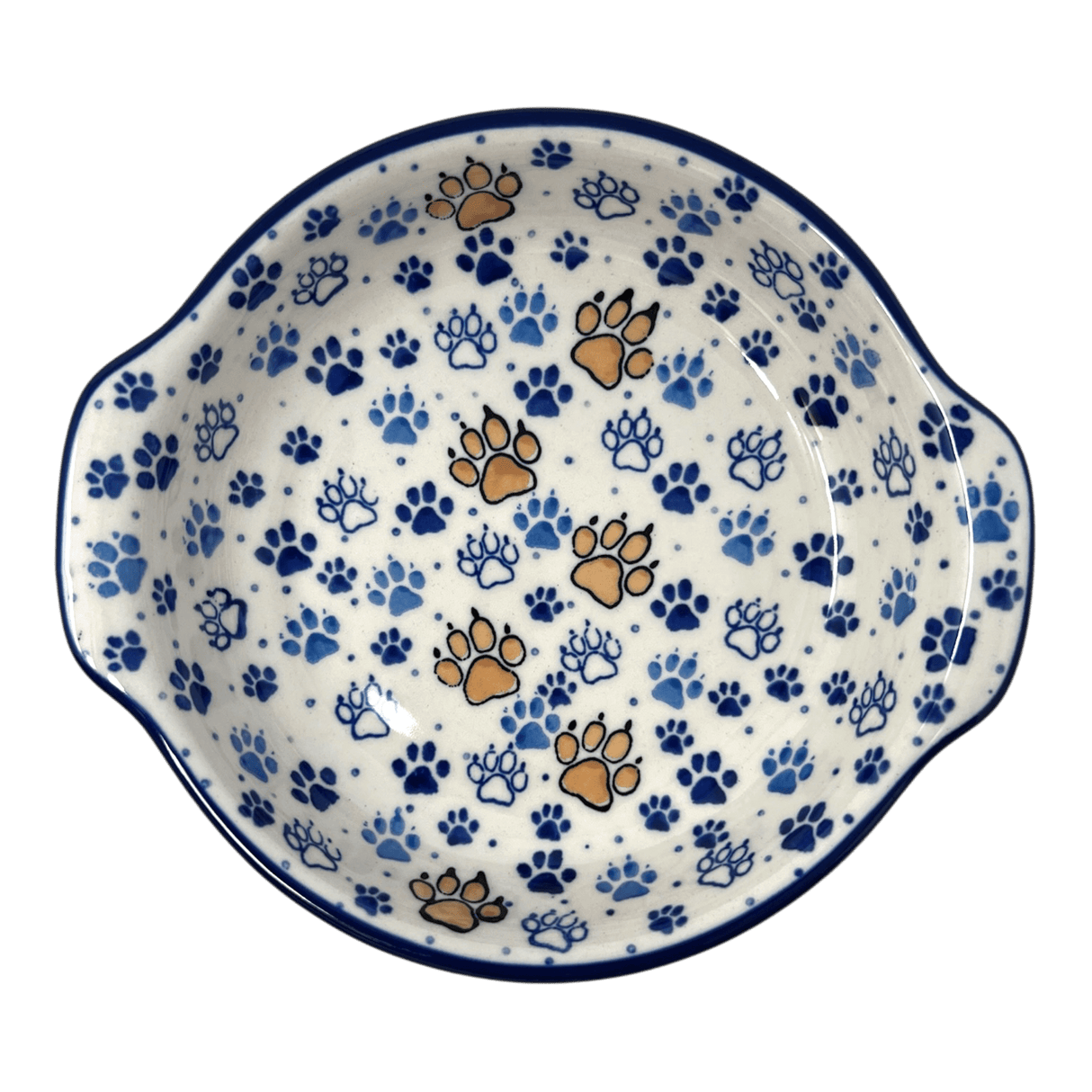 Casserole, Round, Small, 6.5" x 7.25" in "Paw Prints" by Ceramika Artystyczna | A142-1770X