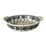 Casserole, Round, Small, 6.5" x 7.25" in "Black Bouquet" by Ceramika Artystyczna | A142-2314