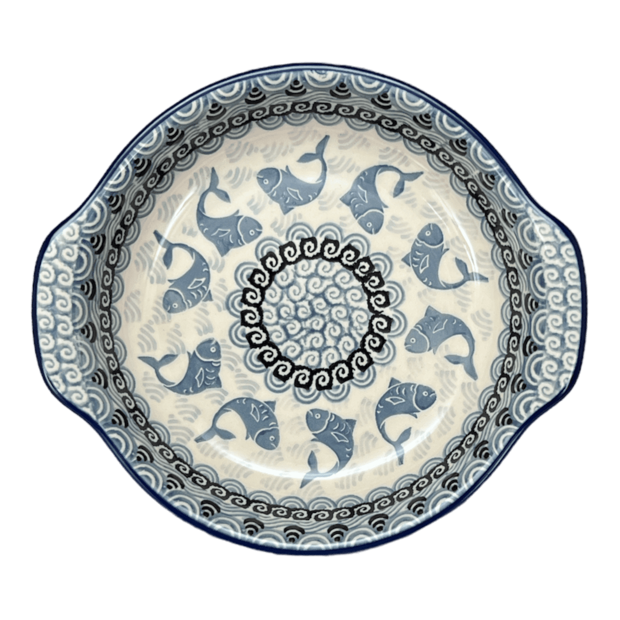 Casserole, Round, Small, 6.5" x 7.25" in "Periwinkle Pond" by Ceramika Artystyczna | A142-2385X