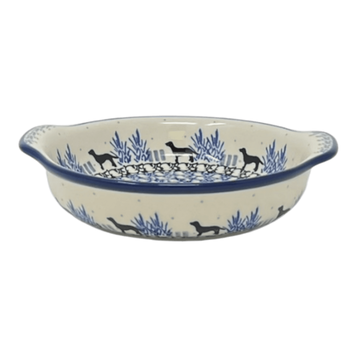 Casserole, Round, Small, 6.5" x 7.25" in "Labrador Loop" by Ceramika Artystyczna | A142-2862X