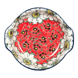Casserole, Round, Small, 6.5" x 7.25" in "Regal Daisies - Red" by Ceramika Artystyczna | A142-U4725