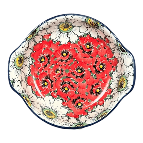 Casserole, Round, Small, 6.5" x 7.25" in "Regal Daisies - Red" by Ceramika Artystyczna | A142-U4725