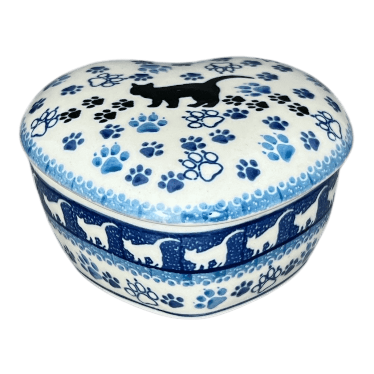 Heart Box, 4.5" in "Cat Tracks" by Ceramika Artystyczna | A143-1771