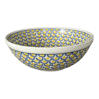 A picture of a Polish Pottery CA 12.75" Bowl (Sunny Circle) | A154-0215 as shown at PolishPotteryOutlet.com/products/12-75-bowl-sunny-circle-a154-0215