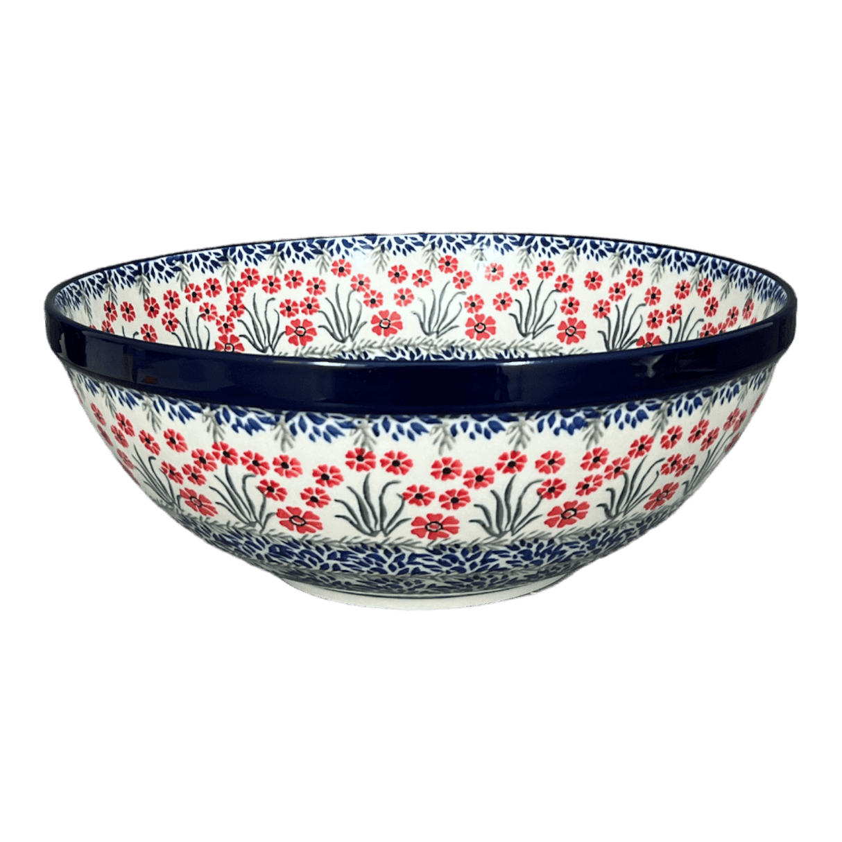 Bowl, Round, 12.75" in "Red Aster" by Ceramika Artystyczna | A154-1435X