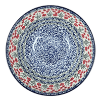 A picture of a Polish Pottery CA 12.75" Bowl (Red Aster) | A154-1435X as shown at PolishPotteryOutlet.com/products/12-75-bowl-red-aster-a154-1435x