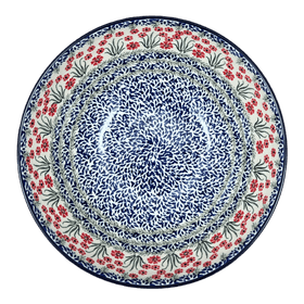 Polish Pottery CA 12.75" Bowl (Red Aster) | A154-1435X Additional Image at PolishPotteryOutlet.com