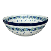 A picture of a Polish Pottery CA 12.75" Bowl (Hyacinth in the Wind) | A154-2037X as shown at PolishPotteryOutlet.com/products/12-75-bowl-hyacinth-in-the-wind-a154-2037x