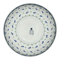 A picture of a Polish Pottery CA 12.75" Bowl (Hyacinth in the Wind) | A154-2037X as shown at PolishPotteryOutlet.com/products/12-75-bowl-hyacinth-in-the-wind-a154-2037x