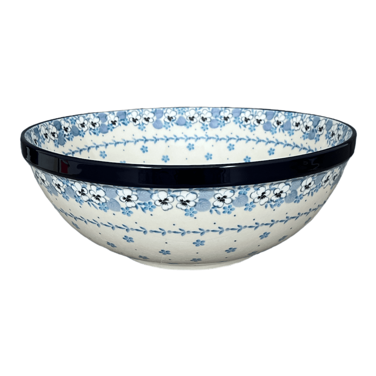 Bowl, Round, 12.75" in "Pansy Blues" by Ceramika Artystyczna | A154-2346X