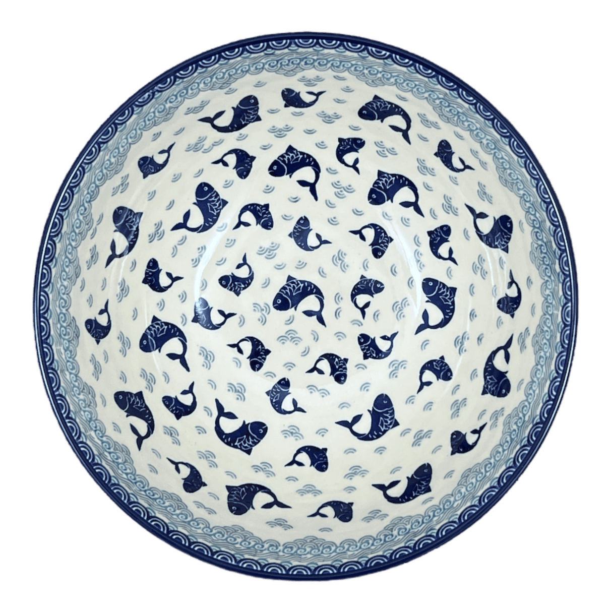 Bowl, Round, 12.75" in "Koi Pond" by Ceramika Artystyczna | A154-2372X