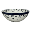 Polish Pottery C.A. 12.75" Bowl (Cowabunga - Blue Rim) | A154-2417X at PolishPotteryOutlet.com